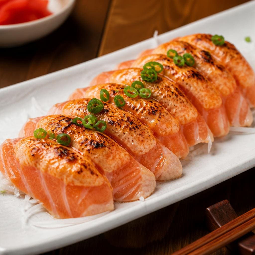 Aburi Salmon Mentai Sashimi Sushi Hiro menu sashimi salmon mentai
